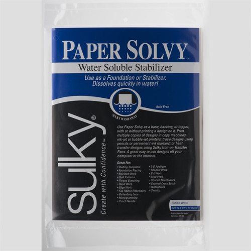 Sulky Paper Solvy Stabilizer 12 sheets
